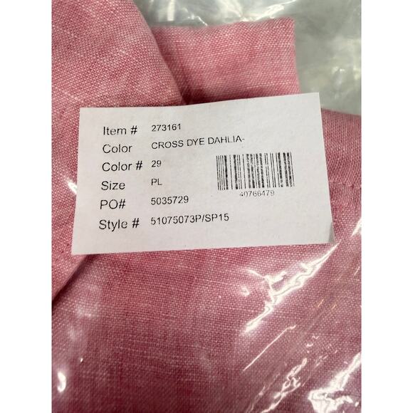 Talbots Dahlia Pink Linen Shirt PL (Petite Large) NWT - Picture 5 of 5